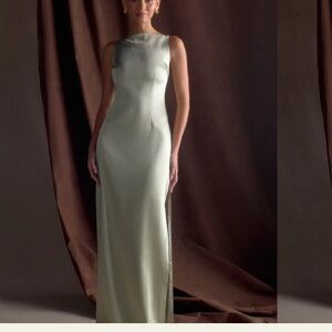 MESHKI Elegant Sage Evening Gown